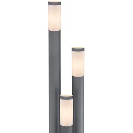 ETC Shop Säulenleuchte Edelstahl 170 cm E27 3er Set anthrazit