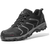 NORTIV 8 Herren wasserdichte Wanderschuhe Low Top Leichte Outdoor Trekking Camping Trail Wanderschuhe,Size 44,Schwarz/Dunkel/Grau,160448_Low-E - 44 EU