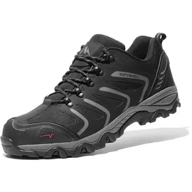 NORTIV 8 Herren wasserdichte Wanderschuhe Low Top Leichte Outdoor Trekking Camping Trail Wanderschuhe,Size 44,Schwarz/Dunkel/Grau,160448_Low-E - 44 EU