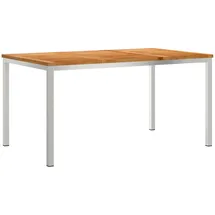 vidaXL Gartentisch 150 x 90 x 75 cm Teak Braun