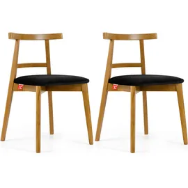 Konsimo Holzstuhl LILIO schwarz 2er Set