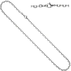 Edelstahlkette JOBO, silber (edelstahlfarben), Halsketten, Damen, Edelstahl, L: 55cm, Ankerkette Edelstahl 55 cm