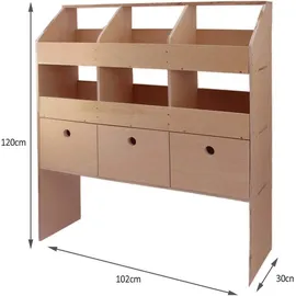 MONSTER SHOP Monster Racking Universal Fahrzeugausbau Kfz Autoregal Fahrzeugeinrichtung Regalsystem Regal Holzregal Regalsystem Transporter Lieferwagen Werkzeug... - Braun