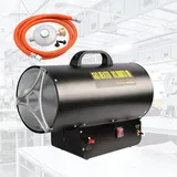 TolleTour 30KW Gasheizgebläse Gasheizer für Gasflasche Gasdruckregler Bauheizer 700mbar Gasheizgerät Heizkanone - Schwarz