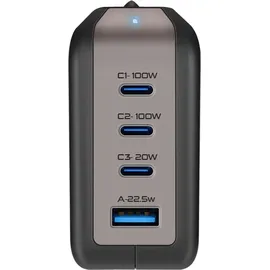 Swissten Swissten, GaN Travel Charger 100W 3x USB-C + USB-A schwarz
