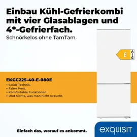 Exquisit EKGC225-40-E-080E Einbau-Kühlgefrierkombination (212 l, 1450 mm hoch)
