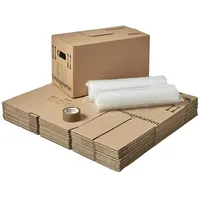 Umzugskomplettpaket 1 bis 2 Zimmer-Wohnung 50 m2 (20 x Umzugskarton 1 x Klebeband 2 x Luftpolsterfolie) Set BB-Verpackungen