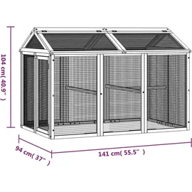 vidaXL Freilaufgehege 141 x 94 x 104 cm Braun