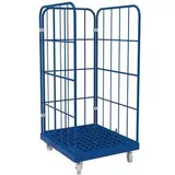 e. s. b. HMH rolltainer® Kunststoffboden 1350 KU 724 x 815 mm blau 3-seitig