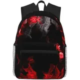 Stolmx Lässiger Rucksack, Schulrucksack, wasserdicht, lässiger Rucksack, niedlicher Laptop-Rucksack, Reise-Tagesrucksack, Schneemann-Druck, Rot Schwarz Weiß Abstrakt, One size - Einheitsgröße