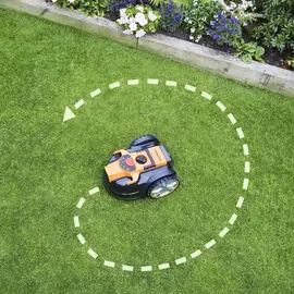 LAWNMASTER OcuMow® Mähroboter kabellos 80 Rasenmäher Roboter mit 2Ah Akku Kompaktmodell Einsteiger-Modell ohne Begrenzungskabel