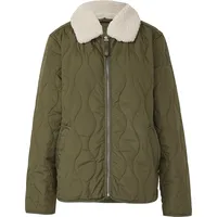 Comma, Oversized Steppjacke mit abnehmbarem Teddykragen - olive - XS