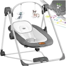 Kidiz KIDIZ® Babywippe Babyschaukel mit 5 Geschwindigkeitseinstellungen zusammenklappbarer Baby Wippe Schaukel Babyhochstuhl mit Spielbogen Spielzeugen 5 beruhigende Naturgeräusche neugeborene