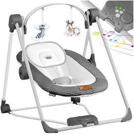 Kidiz KIDIZ® Babywippe Babyschaukel mit 5 Geschwindigkeitseinstellungen zusammenklappbarer Baby Wippe Schaukel Babyhochstuhl mit Spielbogen Spielzeugen 5 beruhigende Naturgeräusche neugeborene