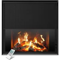 Elektrokamin mit Heizung 1700W, Wandkamin mit LCD Flammeneffekt Kaminfeuer Bluetooth Lautsprecher, Elektrischer Kamin Wand mit Thermostat Fernbedienung, Kaminofen mit Heizfunktion, Wandmontage