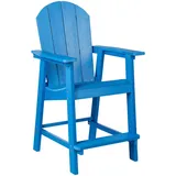 Beliani Garten-Barstuhl, Blau, Kunststoff, 58x124x71 cm, Gartenmöbel, Gartenstühle, Gartenstühle