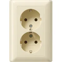 Gira 078801 2-fach Vollplatte, ohne Befestigungskrallen STK Standard 55