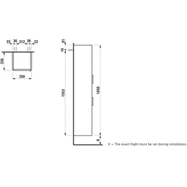 Laufen Base Hochschrank 165 x 35 x 33,5 cm Verkehrsgrau MDF/Spanplatte