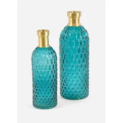 bonprix Kerzenhalter/Vasen (2-tlg. Set), blau, Onesize