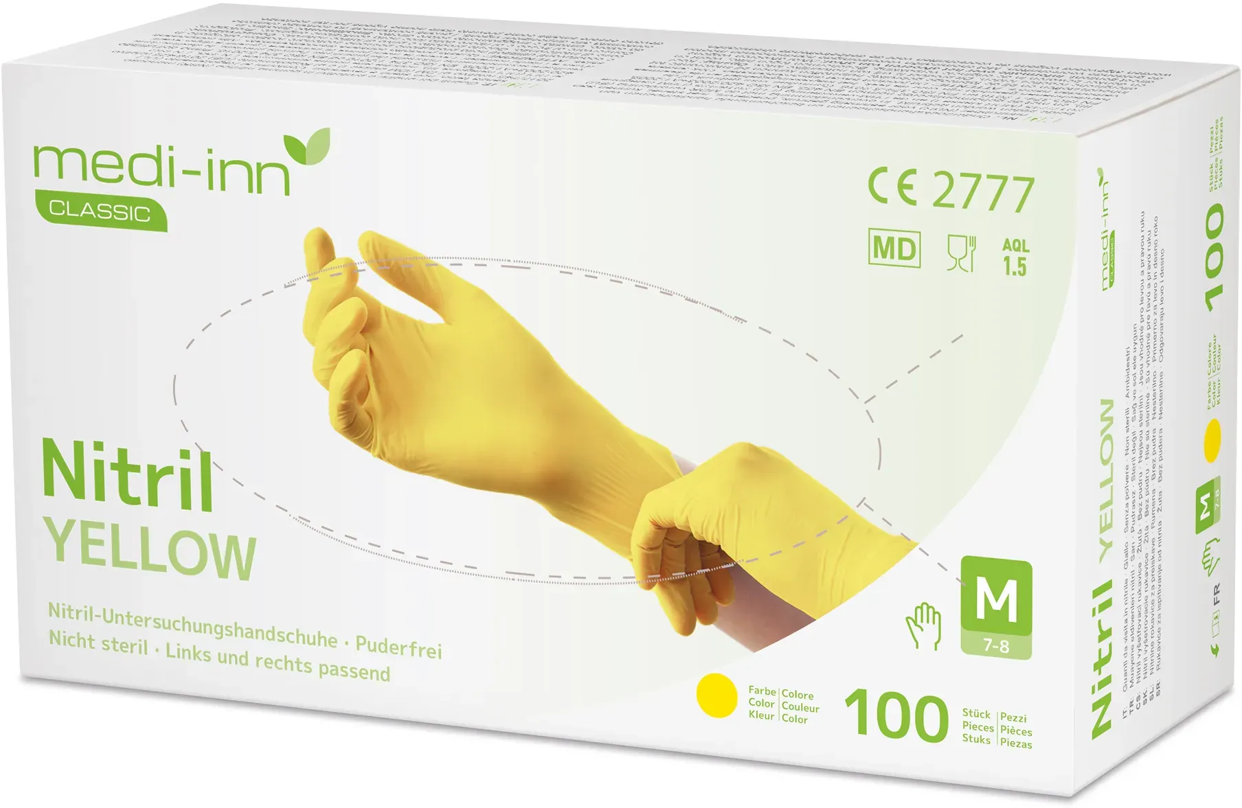 Medi-Inn Einmalhandschuhe Nitril Yellow, puderfrei 1000 Stück L
