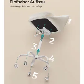 Songmics Homeoffice-Stuhl, Schminkstuhl aus Fleece, Schreibtischstuhl,