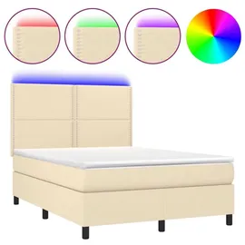 vidaXL Boxspringbett 140 x 200 cm Creme