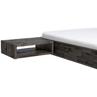 Hasena Nachtschrank, Grau, Akazie, massiv, 50x41x16 cm, erweiterbar, Typenauswahl,