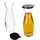 Mambocat 2x MIA MISURA Wein-Karaffe mit Deckel schwarz 1L geeicht Glas-Krug Saft, Wasser,