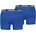 Herren Boxershort 2er Pack Basic Baumwoll Stretch einfarbig Blau/Schwarz M