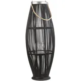 Beliani Laterne TAHITI Holz 32 x 84 x 32 cm 1 Stück Schwarz