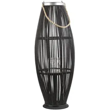 Beliani Laterne TAHITI Holz 32 x 84 x 32 cm 1 Stück Schwarz