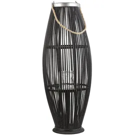 Beliani Laterne TAHITI Holz 32 x 84 x 32 cm 1 Stück Schwarz