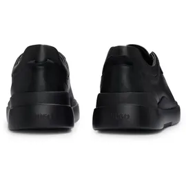 Hugo Herren Blake Tenn Ledersneakers mit rotem Logo Schwarz005 43