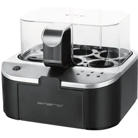 EMERIO EB-123177.1 Eierkocher Antihaftbeschichtung, mit Messbecher, BPA-frei schwarz Silber