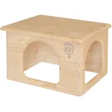 Resch Nr23 Meerschweinchenhaus naturbelassenes Massivholz aus Fichte/Platzsparendes Haus mit Zwei großen EIN-/Ausgängen 31x19x21 (LxHxB)