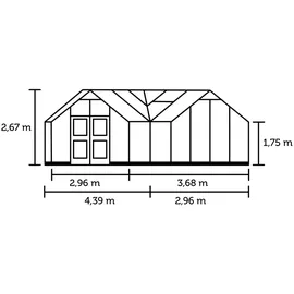 Juliana Orangerie Gewächshaus Alu Anthrazit Sicherheitsglas 3 mm 15,1 m2