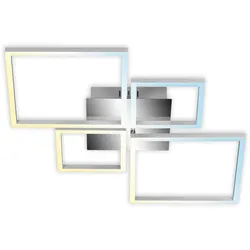 BRILONER LEUCHTEN LED Deckenleuchte "3093018 FRAME", weiß, Lampen, Deckenlampe, 75x46,7x7,5cm, Chrom-Alu, 38W, Wohnzimmer, Schlafzimmer