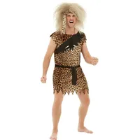 Funidelia | Steinzeit Kostüm für Herren Höhlenmensch, Steinzeit, Höhlenmensch, Prähistorisch - Kostüm für Erwachsene & Verkleidung für Partys, Karneval & Halloween - Größe XL - Braun