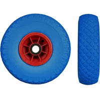 Relaxdays Sackkarrenrad 2er Set, pannensichere 3.00-4" Vollgummireifen, 25mm Achse,
