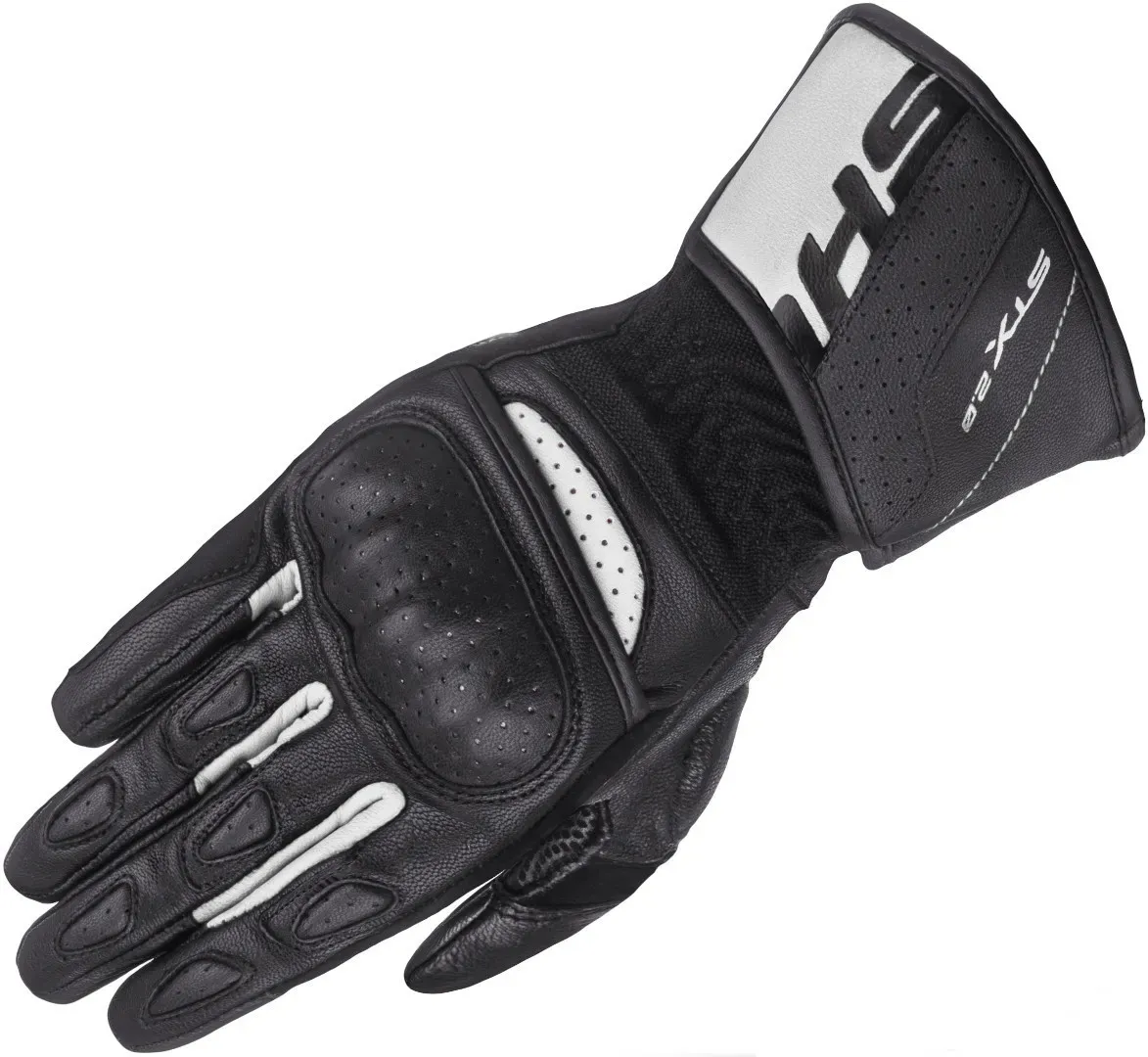 SHIMA STX 2.0 perforierte Motorrad Handschuhe, schwarz-weiss, Größe M für Männer