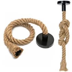 Aigostar E27 Hanfseil-Lampenfassung mit Kabel Hängelampenhalter Vintage Nostalgie Retro Natur