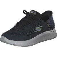 SKECHERS Go Walk Flex-New World Sneaker, Navy and Lime Textile/Synthetic, 43