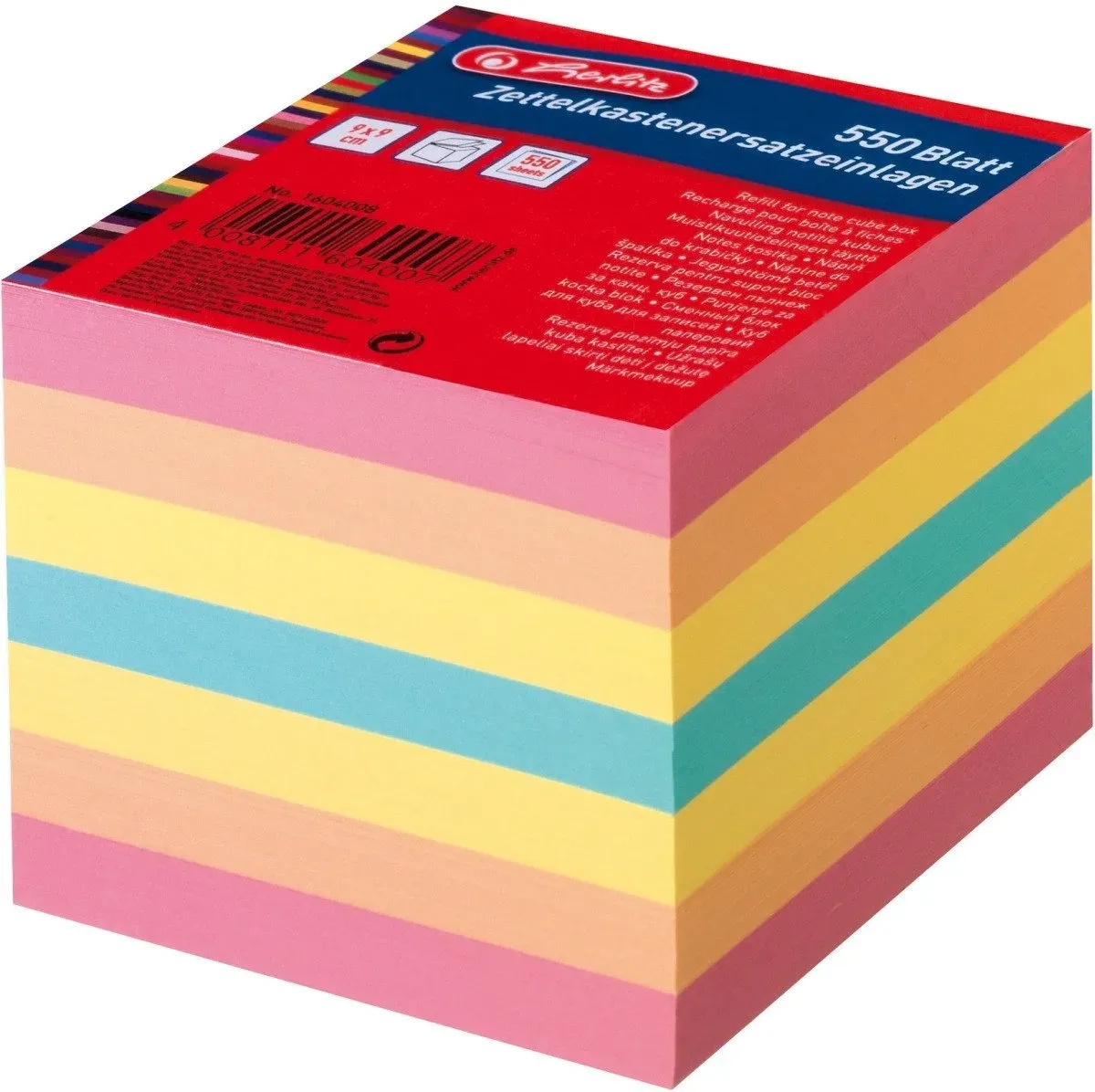 Preisvergleich Produktbild Herlitz Notizzettel Zettelkasteneinlage 9x9cm 700 Blatt bunt