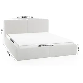FEDVE Polsterbett Doppelbett Riberia Slim Bett Bettkasten 180x200 cm, Schlafzimmer, Betten, Polsterbetten