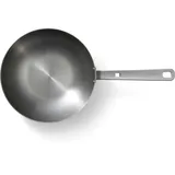 Skottsberg Wok Edelstahl, 28 cm Durchmesser, 3-lagiger Sandwichboden, Edelstahlgriff,