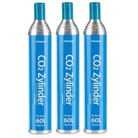 Homewit Wassersprudler CZHE60, (Für bis zu 60 L Getränke, 3-tlg., 3 Stück CO2 Zylinder Kohlendioxid Zylinder 425g), Erstbefüllt in Deutschland