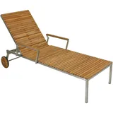 Garden Pleasure Denver Sonnenliege 195 x 71 x 91 cm braun inkl. Rollen