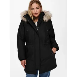 ONLY CARMAKOMA Womens Carirena Parka Coat OTW Anorak, Black, S-42/44, Schwarz, 42-44 Große Größen - 42-44 Große Größen