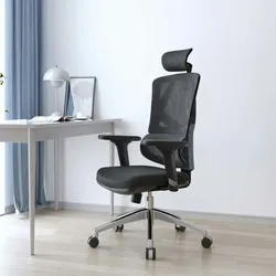Mendler Bürostuhl HWC-J89, Schreibtischstuhl ergonomisch, Lordosenstütze hohe Rückenlehne 3D-Armlehnen ~ gepolstert schwarz