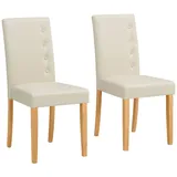 loft24 Esszimmerstuhl Billa (Set 2, 2 St), Küchenstuhl, Stuhl, Polsterstuhl, Lederoptik, Landhausstil beige